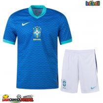 Camisa de Futebol Brasil Equipamento Secundário Infantil Copa America 2024 Manga Curta (+ Calças curtas)